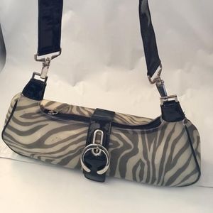 Sondra Roberts Vinyl  Zebra Patent Bag Purse